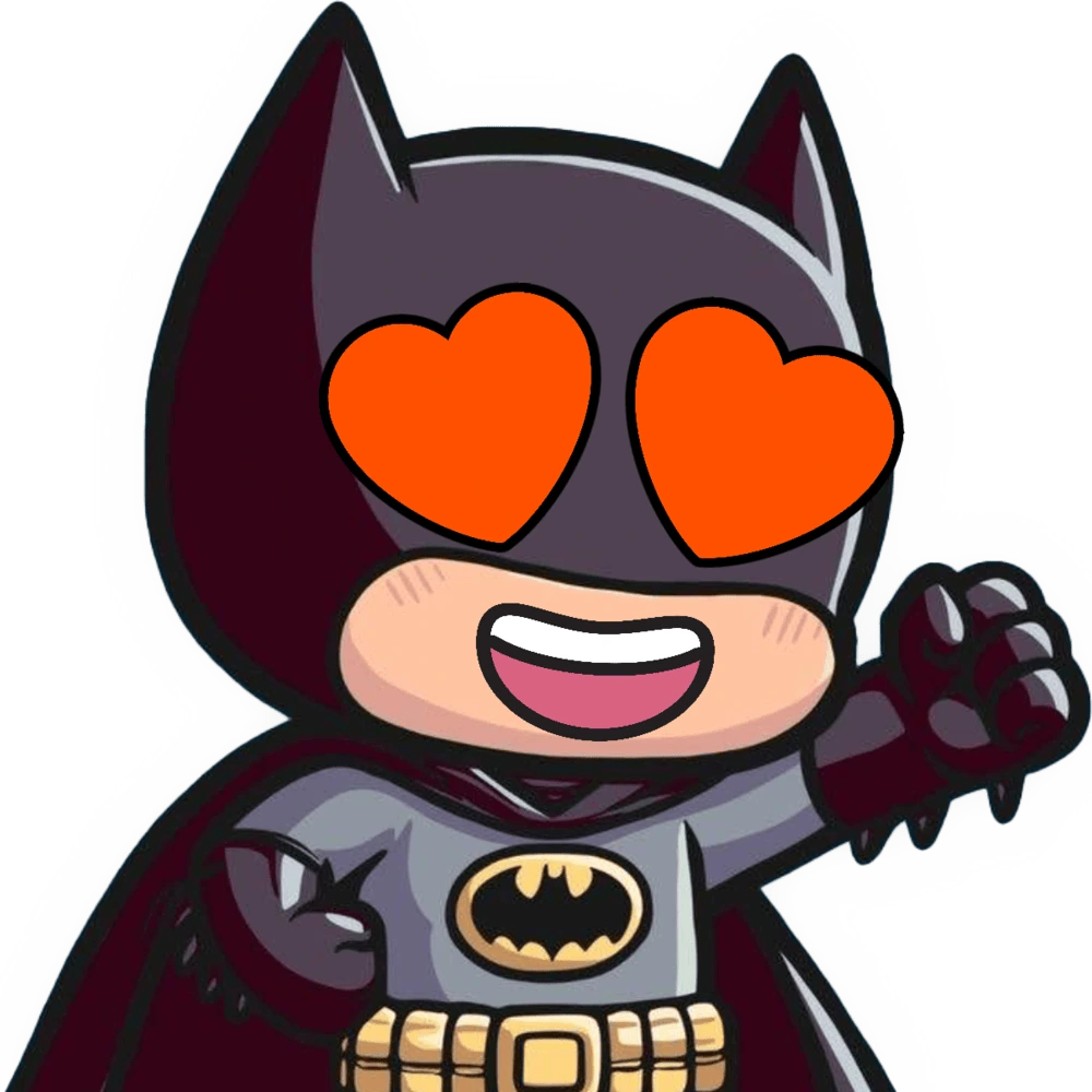 Batman_HeartOrangeEyes emote