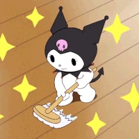 KuromiCleaning emote