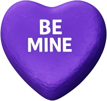 Purplebeminecandyheart emote