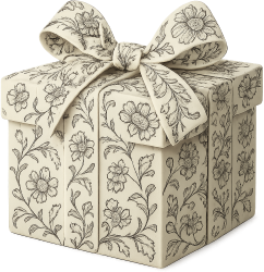 Blackwhitefloralgiftbox static emote
