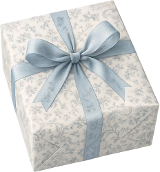 Whitebluefloralgiftbox emote