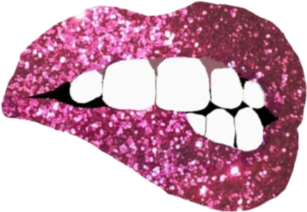 PinkGlitterLipBite emote
