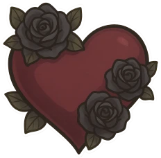 Redblackroseheart emote