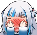 GawrGuraShyBackgroundless emote