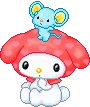 MyMelodyAndFlat emoji