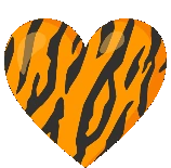 Blackorangeheartgif emote
