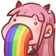 ZeroTwoRainbowPuke emote