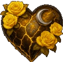 Yellowgothheartgif emote