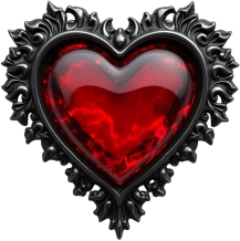 Gothicheartredblack emote