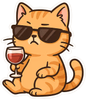 Catdrinkingwine emote