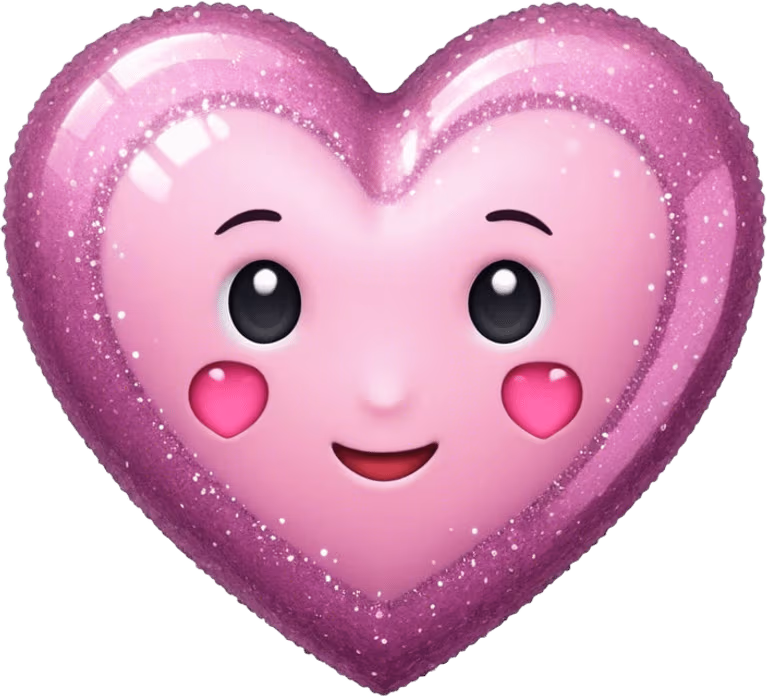 Happypinkcuteglitterheart emote