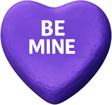Purplebeminecandyheart emote