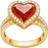 Reddiamondheartgoldring emote