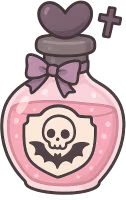 Pinkgothpotionbottle emote