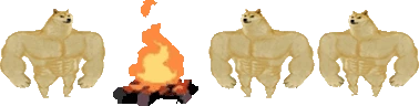 swoledogesittingverycomfortablearoundacampfirewithitsfriends emoji