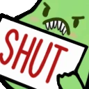 shut_up_sign_bean emoji