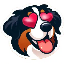 Bernese_love_heart_eyes sticker