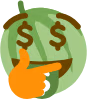 MoneyHungryMelonCowboyThinking emote
