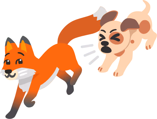 Angrydogchasingafox emote