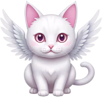 Whitecatangelwithwings emote