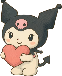 Kuromiholdingheart emote