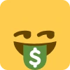 WeirdDollarEmoji emote