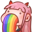 ZeroTwoRainbowPuke emote