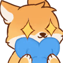 ShibaBlueHeartSparkles emote