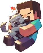 Minecraft_steve_with_wolf emote