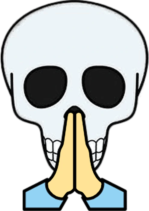 CartoonSkullPray emote