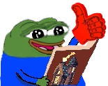 Bookpepefoamthumbsup emote