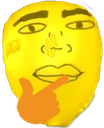HandsomeBaloonThink emote