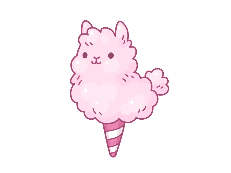 llama_cotton_candy emote