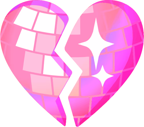 PinkDiscoBrokenHeart emote