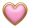 Goldpinkheartgif emote