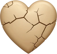 Beigeheartwithsmallcrack emote