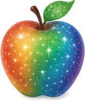 Rainbowsparklingapple static emote