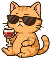 Catdrinkingwine emote