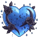Blueblackheartgif emote