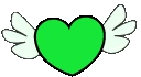 Greenflyingheart emote