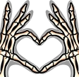SkeletonHeartHands emote