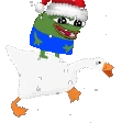 christmas_pepe_riding_a_goose emote