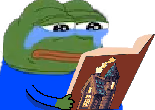 Bookpepecry emote