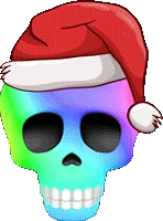 SkullSantaRainbow emote
