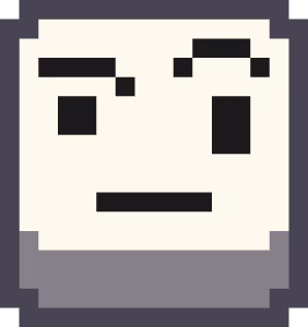 pixel_emoji_face_with_raised_eyebrow emote