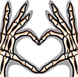 SkeletonHeartHands emote