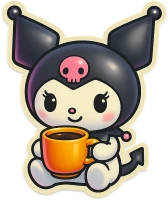 Kuromidrinkingcoffee_sticker emote
