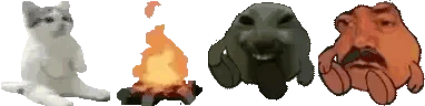 catsittingverycomfortablearoundacampfirewithitsfriendsxddsitandK emoji