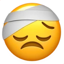 pensive_sad_face_with_head_bandage emote