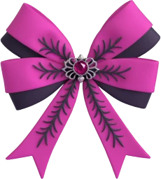 Pinkblackgothicbow emote